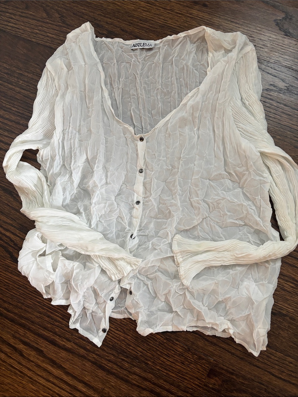 Crinkled Cream Top